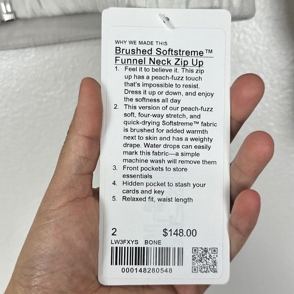 NWT Lululemon Brushed Softstreme Funnel-Neck Zip up in Bone Size 2 - Picture 6 of 11